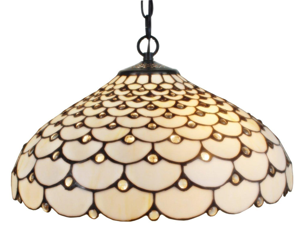 Tiffany Style Jeweled 2-light Hanging Lamp