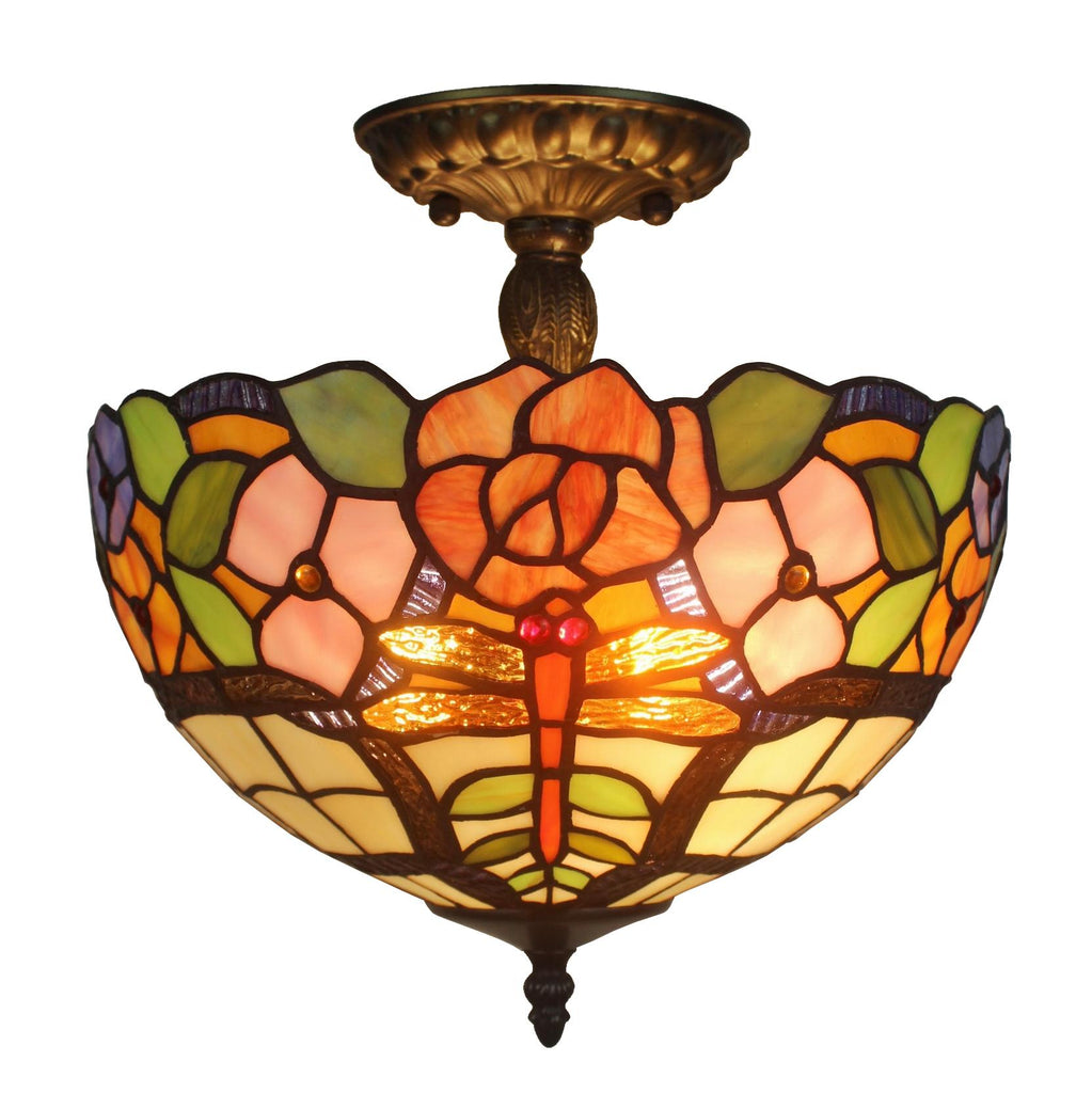 Tiffany Style Ceiling Lamp Fixture 2 Light