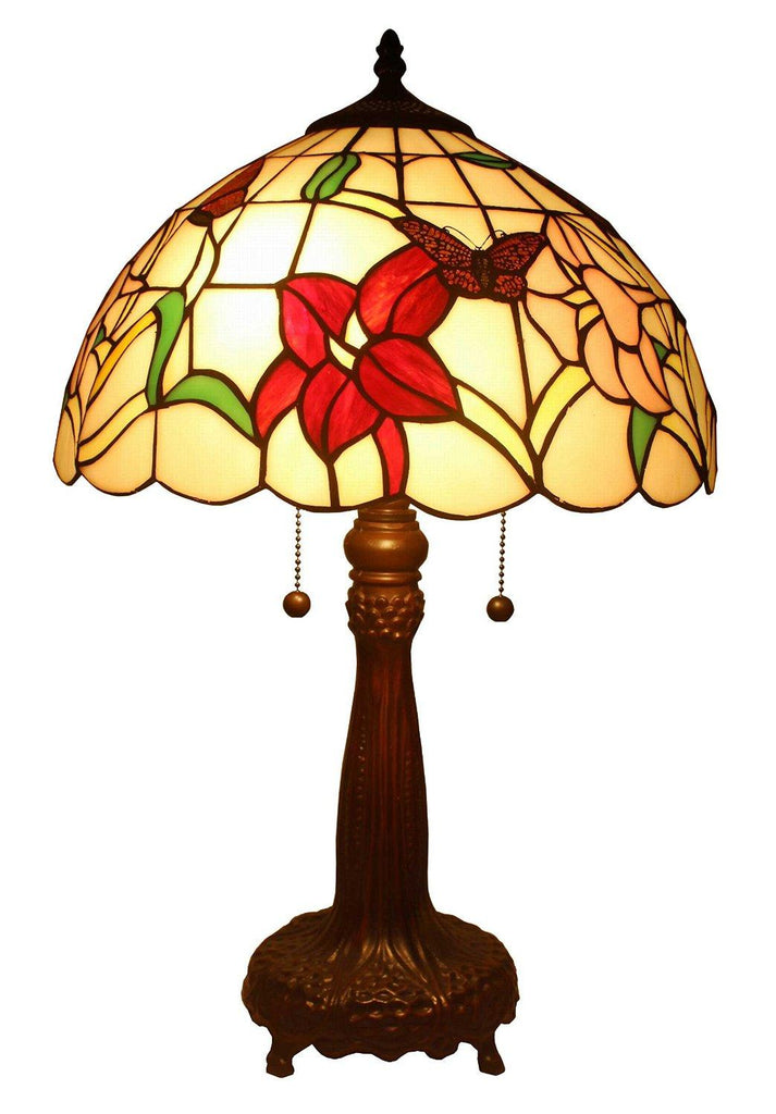 Tiffany Style Floral Table Lamp 22 Inches Tall