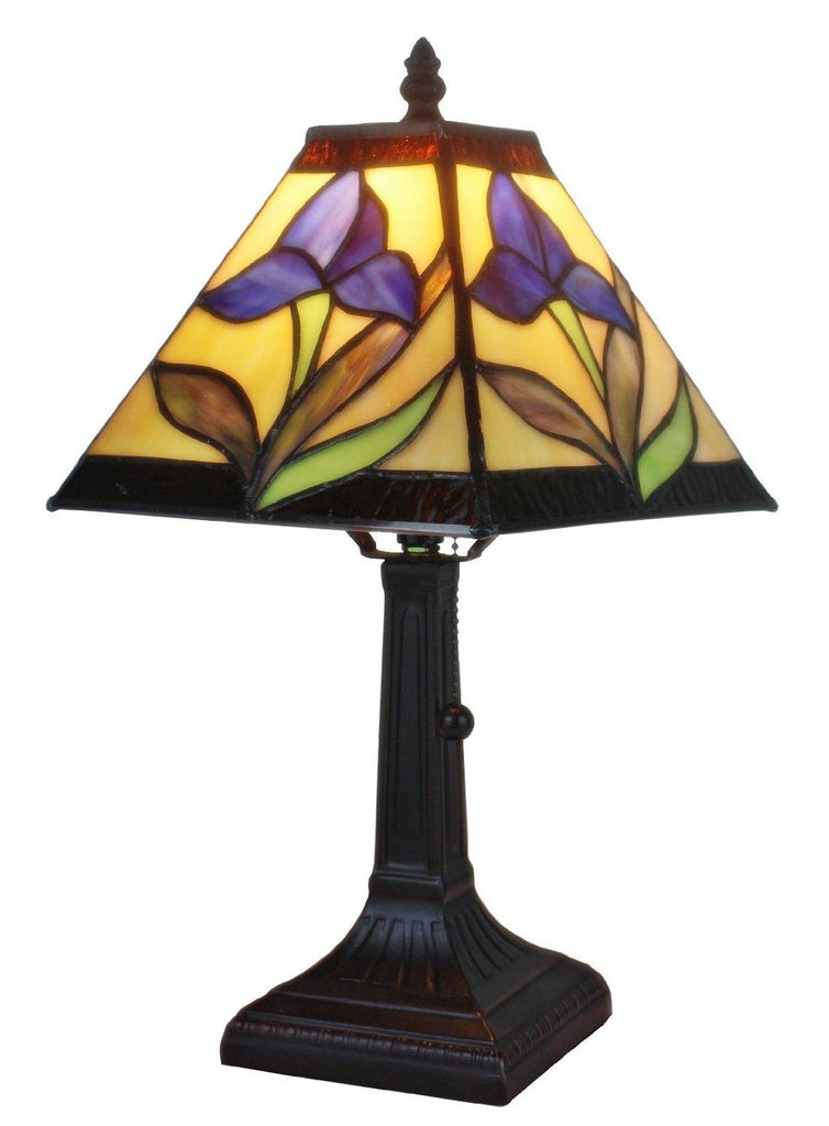 Tiffany Style Mission Design Mini Table Lamp Purple