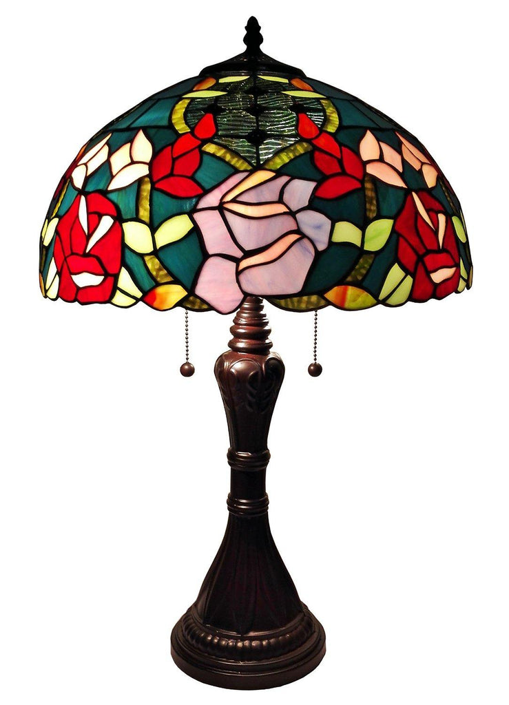 Tiffany Style Roses Table Lamp 24 Inches Tall