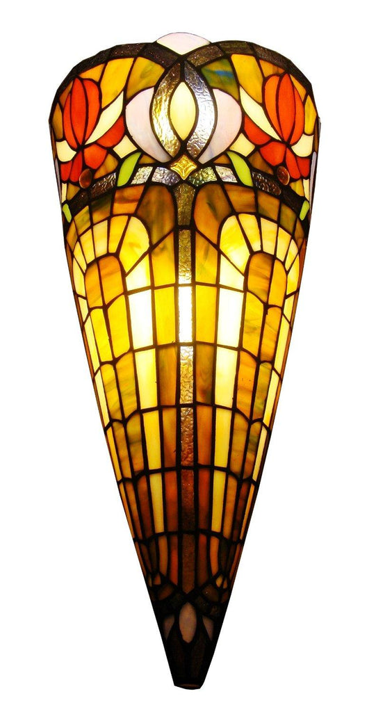 Tiffany Style 2-light Wall Crowned Sconce