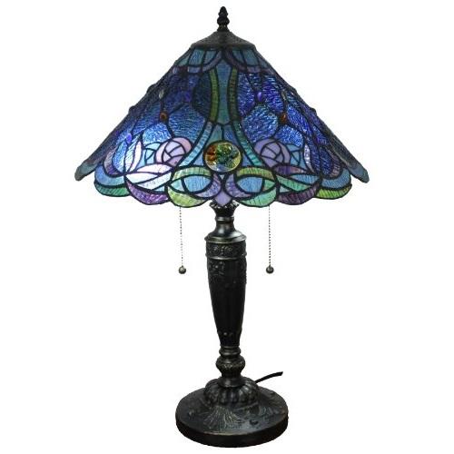 Tiffany Style Blue Table Lamp 24 Inches Tall