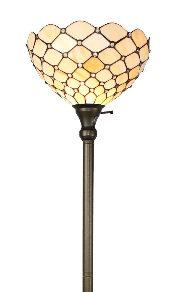 Tiffany Style Floor Torchiere Lamp, 72-Inch