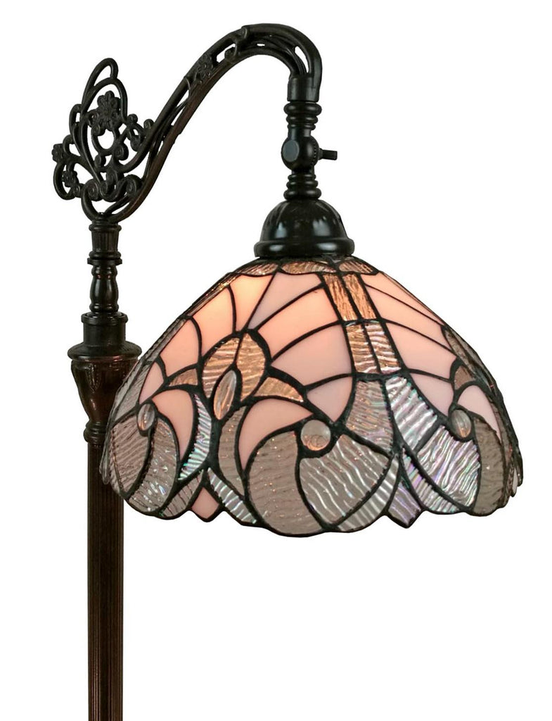 62-inch Tiffany-style White Reading Floor Lamp
