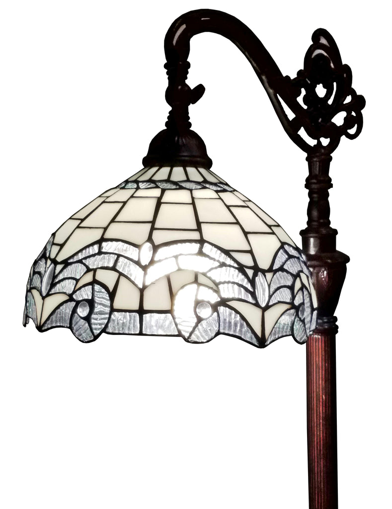 62-inch Tiffany-style White Reading Floor Lamp