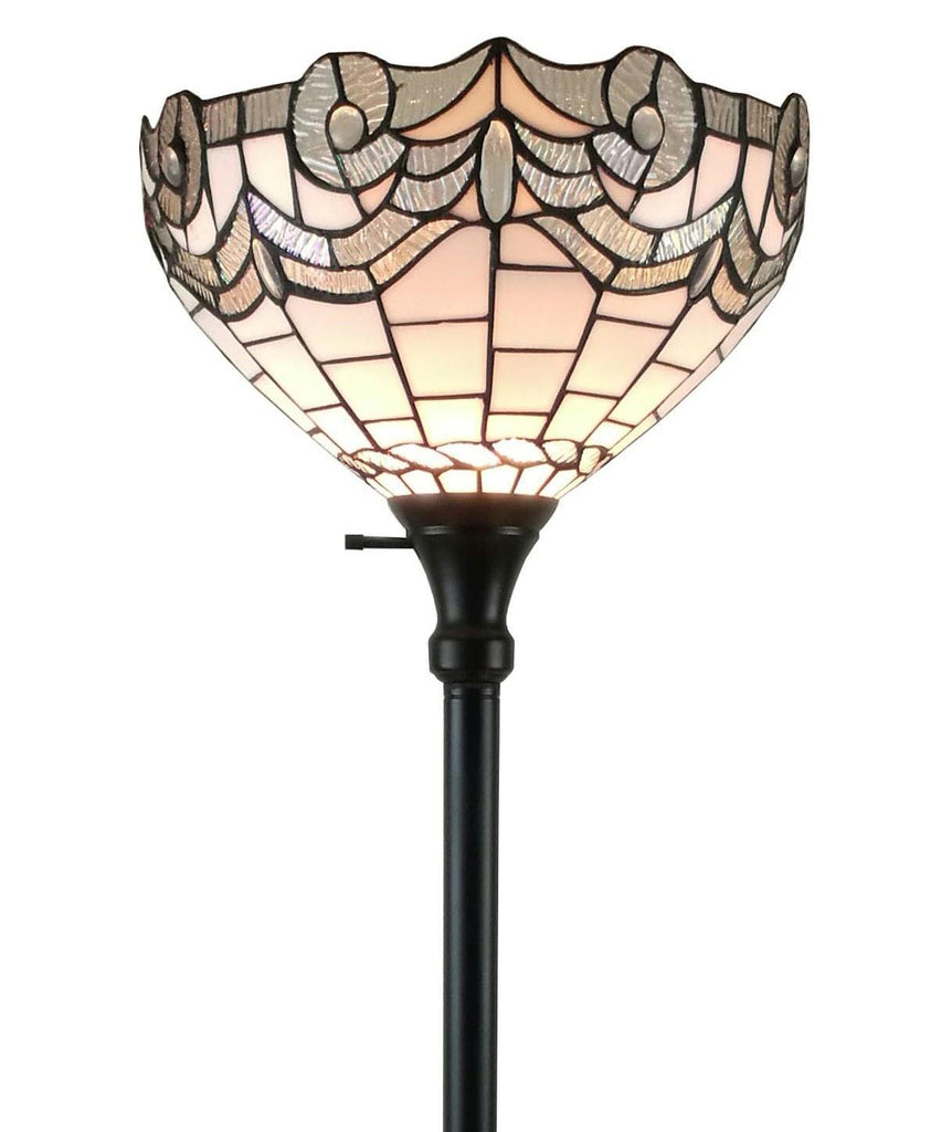 White Color Torchiere Floor Lamp 72 Inches Tall