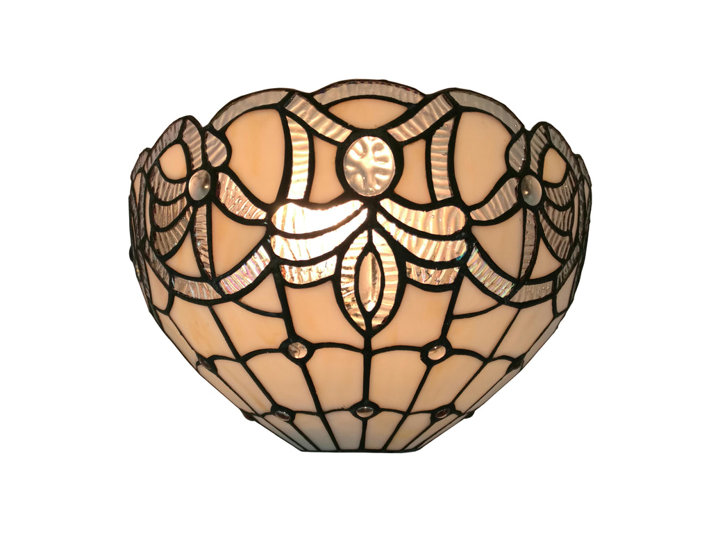 Tiffany Style White Wall Sconce 12 In Wide