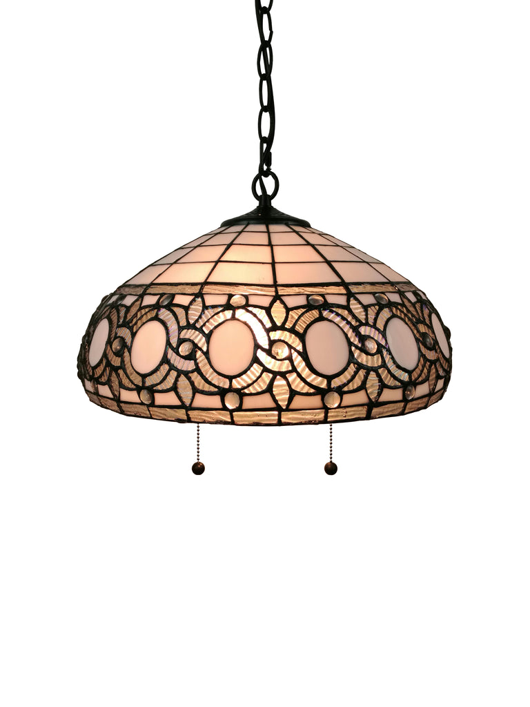 Tiffany Style White Hanging Lamp 16 Inches Wide