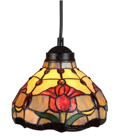 Tiffany Style Tulips Ceiling Hanging Lamp, 8-Inch
