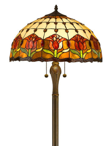 Tiffany Style Tulips Floor Lamp 18-Inch Shade