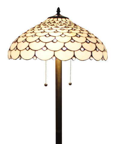 Tiffany Style Jeweled Floor Lamp, 18-Inch