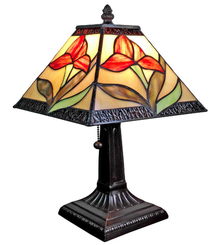 Tiffany Style  14.5-inch Floral Mini Table Lamp
