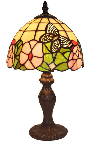 Tiffany Style Floral Mini Table Lamp 15 In