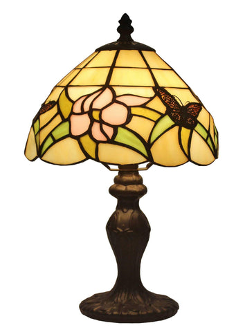 Tiffany Style Floral Mini Table Lamp 15 In