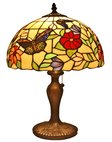 Tiffany Style Butterflies Table Lamp 19 Inches