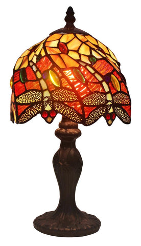 Tiffany Style  Dragonfly Table Lamp  8 Inches Wide