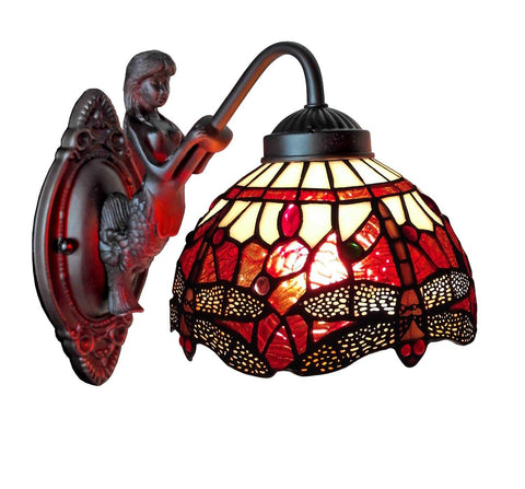 Tiffany Style Dragonfly Wall Sconce Lamp Fixture
