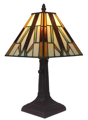 Tiffany style Mission table lamp 15.5 Inches High
