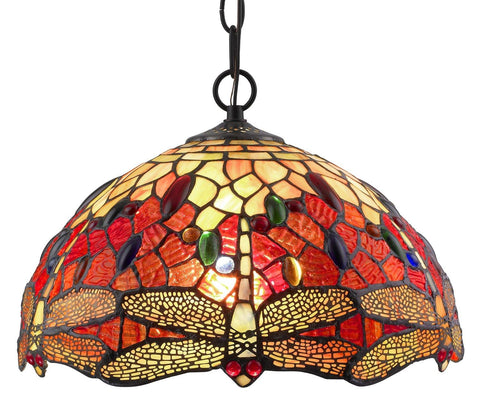 Tiffany Style Dragonfly Hanging Lamp 2 light