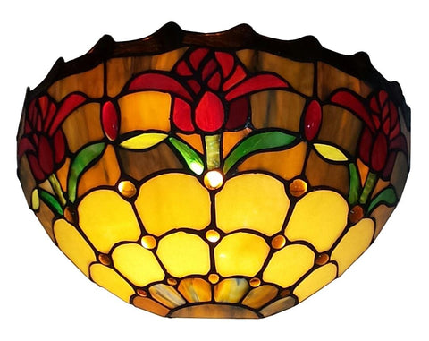 Tiffany Style Tulips Design Wall Sconce Lamp