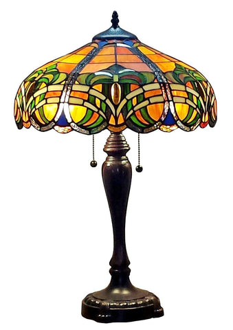 Tiffany Style 2-light 25-inch Baroque Table Lamp