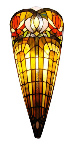 Tiffany Style 2-light  Wall Crowned Sconce