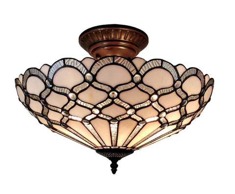 Tiffany Style Ceiling Fixture Lamp 17 In Wide