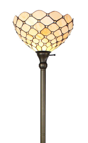 Tiffany Style Floor Torchiere Lamp, 72-Inch