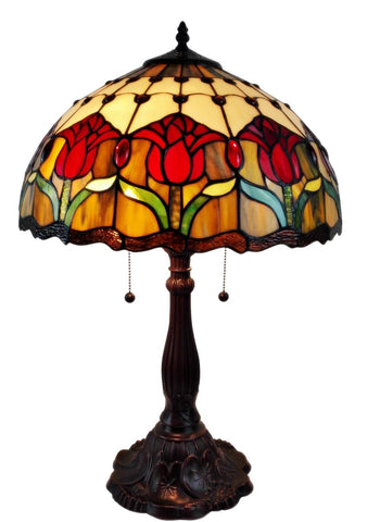 Tiffany Style Tulips Table Lamp 24 Inches