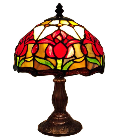 Tiffany Style Tulips Table Lamp 14 Inches High