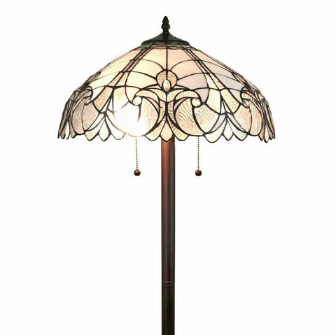 Tiffany Style Floral White Floor Lamp 62 In High