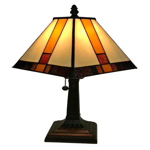 Tiffany Style Mission Table Lamp 8 In Wide