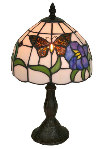 Tiffany Style Butterfly Table Lamp  15 Inches Tall