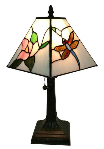 Tiffany Style  Mission Dragonfly Table Lamp  8 Inches Wide