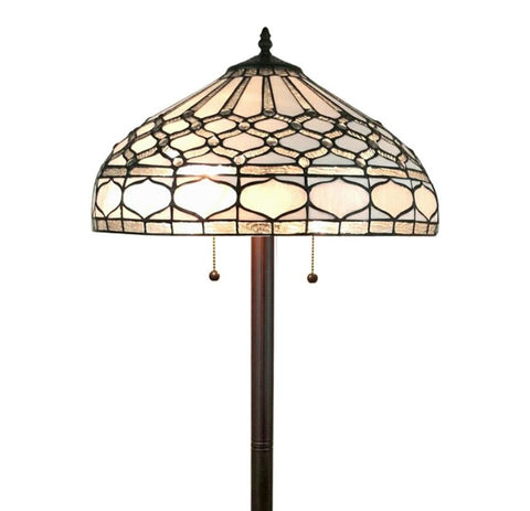 Tiffany Style  Royal White Floor Lamp 62 Inches Tall
