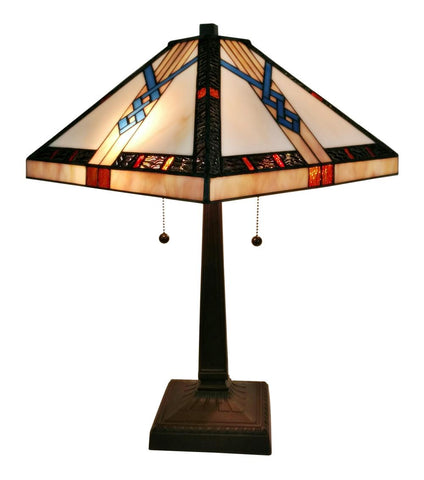 Tiffany-style Mission Table Lamp 23 Inches Tall