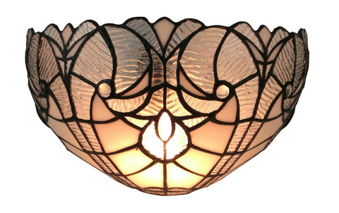 AM249WL10 Tiffany Style White Floral Wall Sconce Lamp 12 In Wide