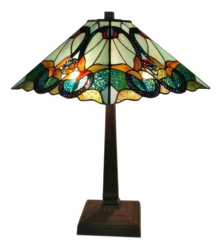 Tiffany Style Floral Mission Table Lamp 23 In High