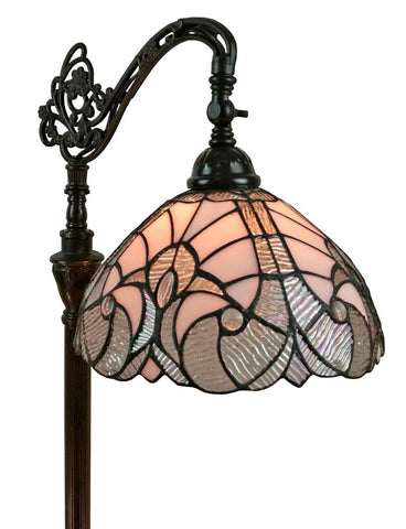 62-inch Tiffany-style White Reading Floor Lamp
