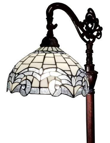 62-inch Tiffany-style White Reading Floor Lamp
