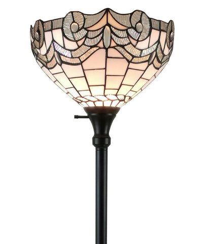 White Color Torchiere Floor Lamp 72 Inches Tall
