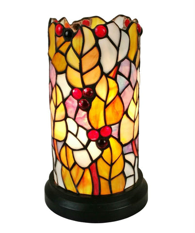 Tiffany Style Leaves And Berries Accent Table Lamp