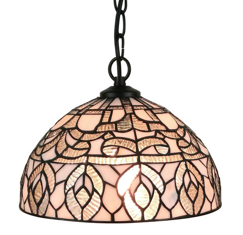 Tiffany Style  White Ceiling Fixture 12 Inches Wide