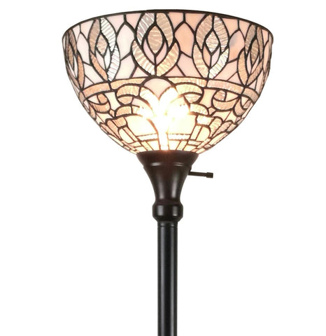 White Color Torchiere Floor Lamp 72 Inches Tall