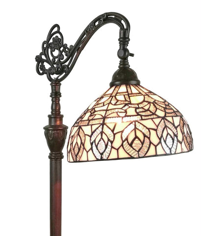 Tiffany Style  Peacock Design Floor Reading Lamp