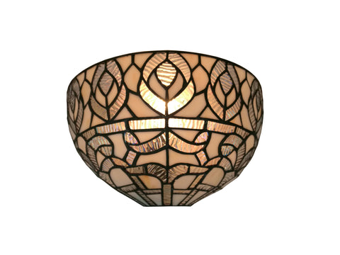Tiffany Style White Wall Sconce 12 In Wide