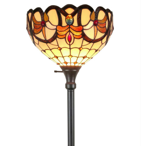Tiffany Style  Torchiere Floor Lamp 72 Inches Tall