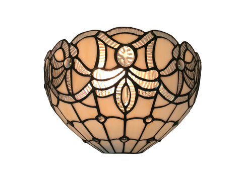 Tiffany Style White Wall Sconce 12 In Wide