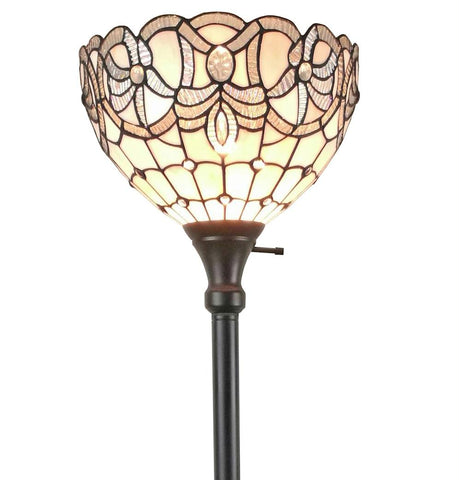 White Color Torchiere Floor Lamp 72 Inches Tall
